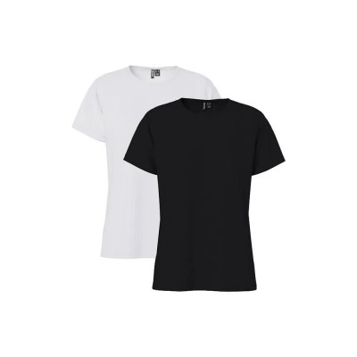 тениска,дамски,тениски,pieces,amira,short,sleeve,t,shirt,2,units,black,bright,white,black,(white,black)