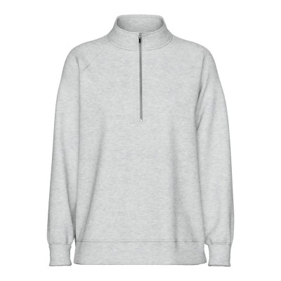 блуза,дамски,блузи,pieces,chilli,half,zip,sweatshirt,light,grey,melange,(grey)