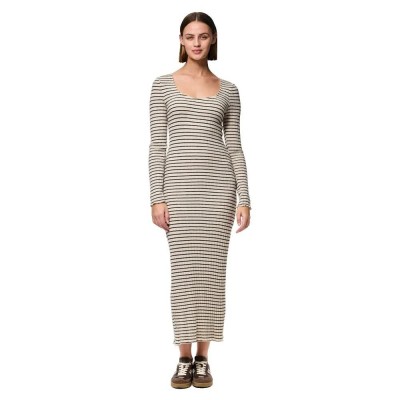рокля,дамски,поли,и,рокли,pieces,iris,long,sleeve,long,dress,birch,black,(beige)