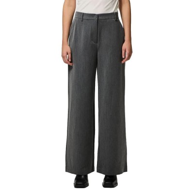 панталони,дамски,панталони,pieces,kamil,wide,leg,high,waist,pants,dark,grey,melange,(grey)