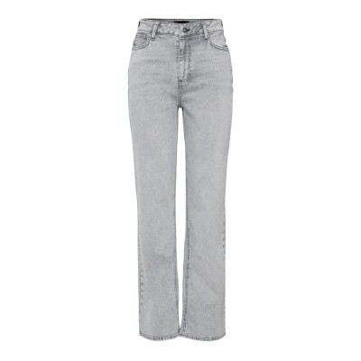 дънки,дамски,панталони,pieces,kelly,straight,fit,high,waist,jeans,light,grey,denim,(grey)