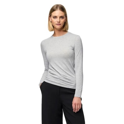 тениска,дамски,тениски,pieces,maria,long,sleeve,t,shirt,light,grey,melange,(grey)