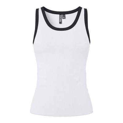 тениска,дамски,тениски,pieces,may,sleeveless,t,shirt,bright,white,black,contrast,(white)