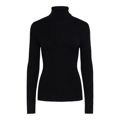 блуза,дамски,пуловери,дамски,плетени,дрехи,pieces,mira,high,neck,sweater,black