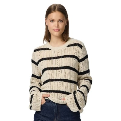 блуза,дамски,пуловери,дамски,плетени,дрехи,pieces,nuka,sweater,birch,black,(beige)