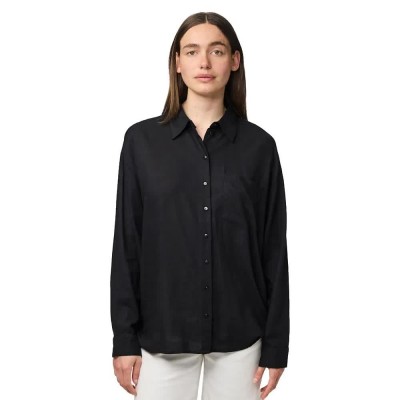 риза,с,дълъг,ръкав,дамски,блузи,дамски,ризи,pieces,pia,loose,fit,long,sleeve,shirt,black