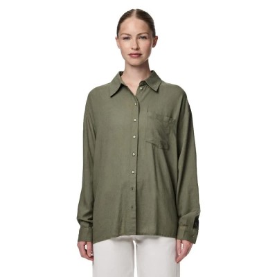 риза,с,дълъг,ръкав,дамски,блузи,дамски,ризи,pieces,pia,loose,fit,long,sleeve,shirt,deep,lichen,green,(green)