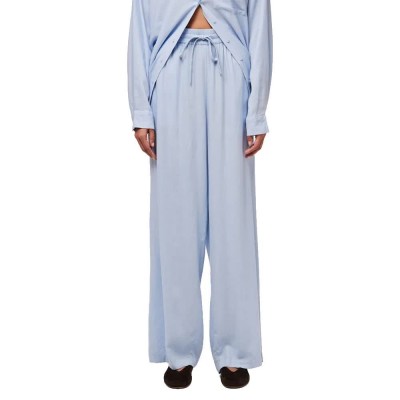панталони,дамски,панталони,pieces,pia,wide,leg,high,waist,pants,cashmere,blue,(blue)