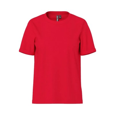 тениска,дамски,тениски,pieces,ria,fold,up,solid,short,sleeve,t,shirt,lollipop,(red)
