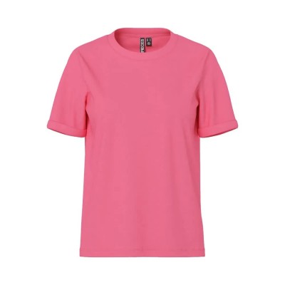тениска,дамски,тениски,pieces,ria,fold,up,solid,short,sleeve,t,shirt,pink,lemonade,(pink)