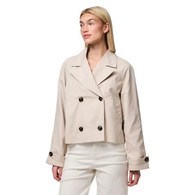 палто,дамски,якета,и,палта,pieces,scarlett,trench,coat,silver,gray,(beige)