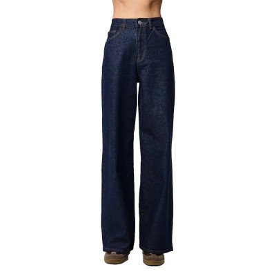 дънки,дамски,панталони,pieces,selma,wide,leg,high,waist,jeans,dark,blue,denim,(blue)
