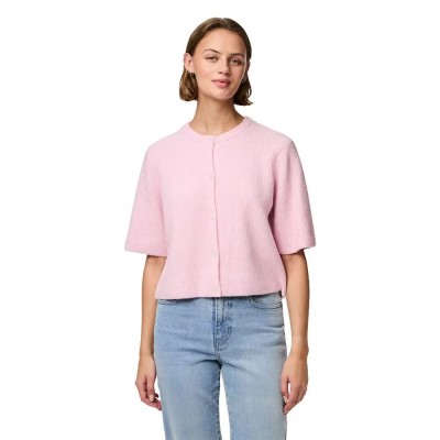 жилетка,дамски,пуловери,дамски,плетени,дрехи,pieces,silly,cardigan,roseate,spoonbill,melange,(pink)