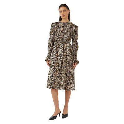 рокля,дамски,поли,и,рокли,yas,chemma,long,sleeve,midi,dress,nomad,leonora,(brown)