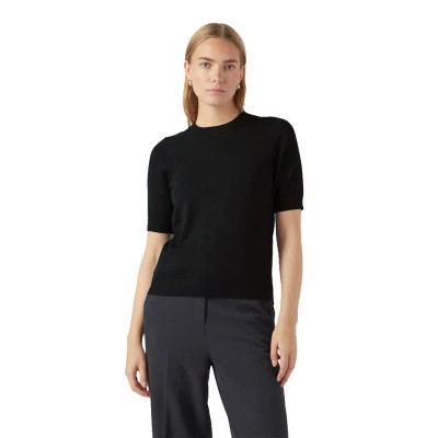 блуза,дамски,пуловери,дамски,плетени,дрехи,yas,lena,short,sleeve,sweater,black