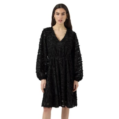 рокля,дамски,поли,и,рокли,yas,paria,long,sleeve,short,dress,black,(black)