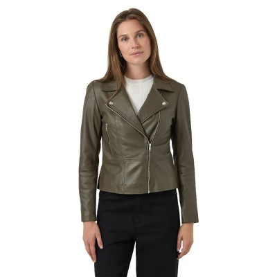 яке,дамски,якета,и,палта,yas,sophie,leather,jacket,dark,olive,(green)