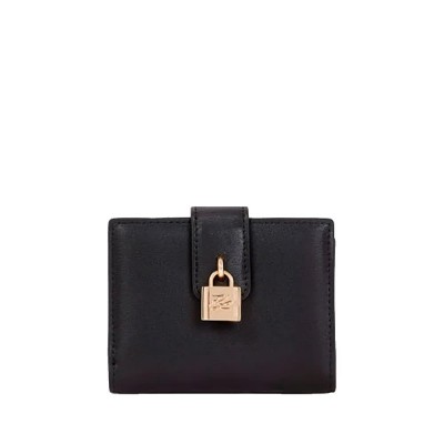 портфейли,и,портмонета,karl,lagerfeld,autograph,padlock,medium,wallet,black,gold,(black)