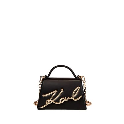 чанта,за,през,рамо,всички,чанти,karl,lagerfeld,signature,2.0,small,shoulder,bag,black,gold,(black)