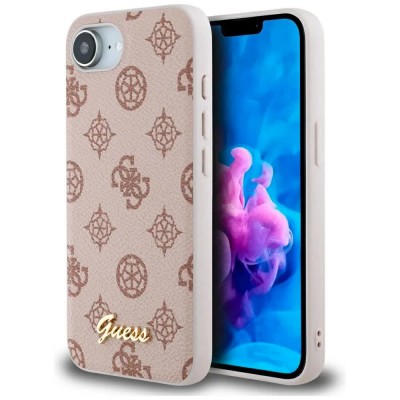 други,аксесоари,guess,peony,script,logo,iphone,16e,brown,phone,case,beige,(brown)