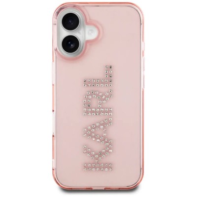други,аксесоари,karl,lagerfeld,rhinestones,logo,iphone,16,phone,case,pink,(pink)