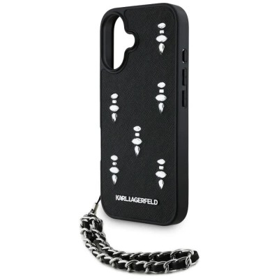други,аксесоари,karl,lagerfeld,saffiano,crystals,chain,iphone,16,phone,case,black,(black)