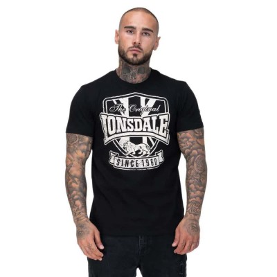 тениска,мъжки,тениски,lonsdale,stalybridge,short,sleeve,t,shirt,black,(black,ecru)