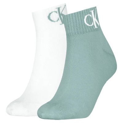 чорапи,дамски,чорапи,calvin,klein,701228813,quarter,short,socks,2,units,jade,green,(green,white)
