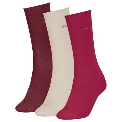 чорапи,дамски,чорапи,calvin,klein,701234368,socks,3,pairs,berry,red,(beige,red)