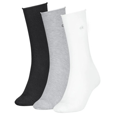 чорапи,дамски,чорапи,calvin,klein,701234368,socks,3,pairs,white,light,grey,melange,black,(multicolor)