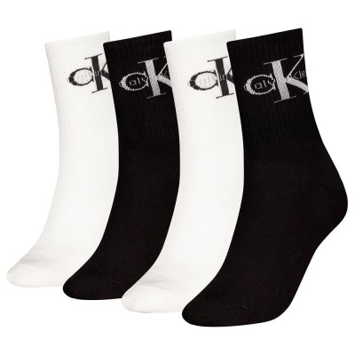 чорапи,дамски,чорапи,calvin,klein,701235384,crew,socks,4,pairs,black,white