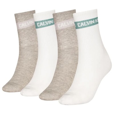 чорапи,дамски,чорапи,calvin,klein,701235385,crew,socks,4,pairs,white,grey,melange