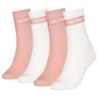 чорапи,дамски,чорапи,calvin,klein,701235385,crew,socks,4,pairs,white,pink