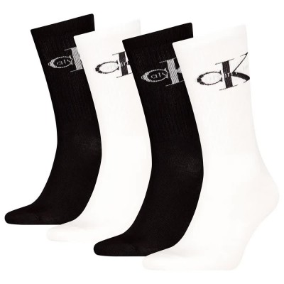 чорапи,мъжки,чорапи,calvin,klein,701235982,crew,socks,4,pairs,white,black