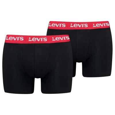 боксерки,мъжко,бельо,levi´s,®,repeat,logo,brief,boxers,2,units,black,red,(black)
