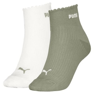 чорапи,дамски,чорапи,puma,scallop,edge,quarter,socks,2,pairs,green,warm,white,(green,white)