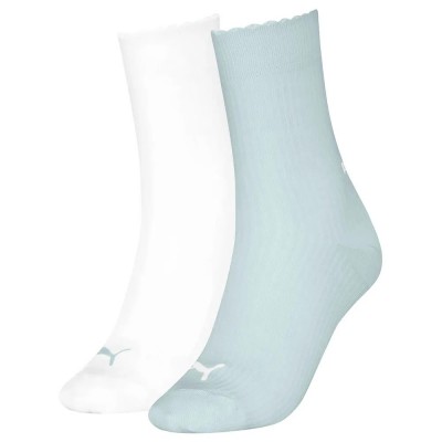 чорапи,дамски,чорапи,puma,scallop,edge,socks,2,pairs,aqua,white,(white,blue)