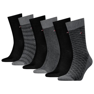 чорапи,мъжки,чорапи,tommy,hilfiger,701235373,socks,6,pairs,dark,grey,melange,(black,grey)