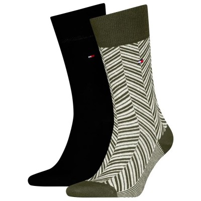 чорапи,мъжки,чорапи,tommy,hilfiger,701236309,socks,2,pairs,army,green,(green,black)