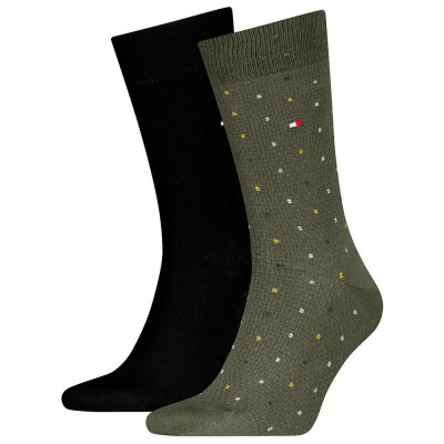 чорапи,мъжки,чорапи,tommy,hilfiger,701236311,socks,2,pairs,army,green,(green,black)
