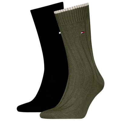 чорапи,мъжки,чорапи,tommy,hilfiger,701236317,socks,2,pairs,army,green,(green,black)