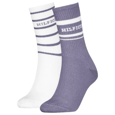 чорапи,дамски,чорапи,tommy,hilfiger,701236457,socks,2,pairs,lilac,(white,purple)
