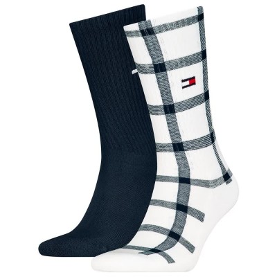 чорапи,мъжки,чорапи,tommy,hilfiger,701236476,crew,socks,2,pairs,white,(white,blue)