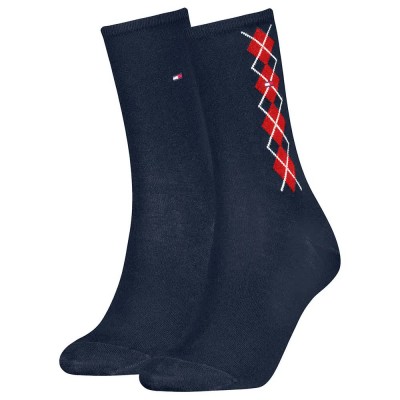 чорапи,дамски,чорапи,tommy,hilfiger,argyle,socks,2,pairs,navy,(blue)