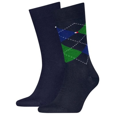 чорапи,мъжки,чорапи,tommy,hilfiger,check,classic,socks,2,pairs,cobalt,blue,(blue)