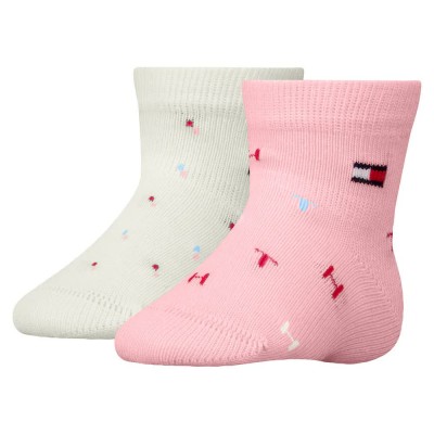 чорапи,детски,чорапи,tommy,hilfiger,701236335,short,socks,2,pairs,pink,(white,pink)