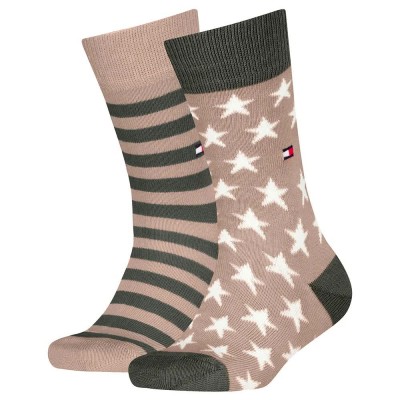 чорапи,детски,чорапи,tommy,hilfiger,stars&classic,stripes,socks,2,pairs,camel,(beige)