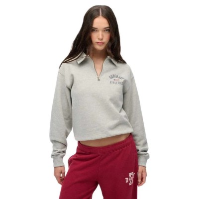 блуза,дамски,блузи,superdry,athletic,collared,half,zip,sweatshirt,grey,(grey,marl)