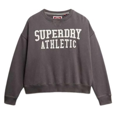 блуза,дамски,блузи,superdry,athletic,essential,relaxed,applique,crew,sweatshirt,grey,(charcoal)