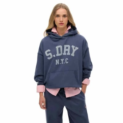 суичър,дамски,блузи,superdry,athletic,essential,relaxed,hoodie,mariner,navy,(blue)